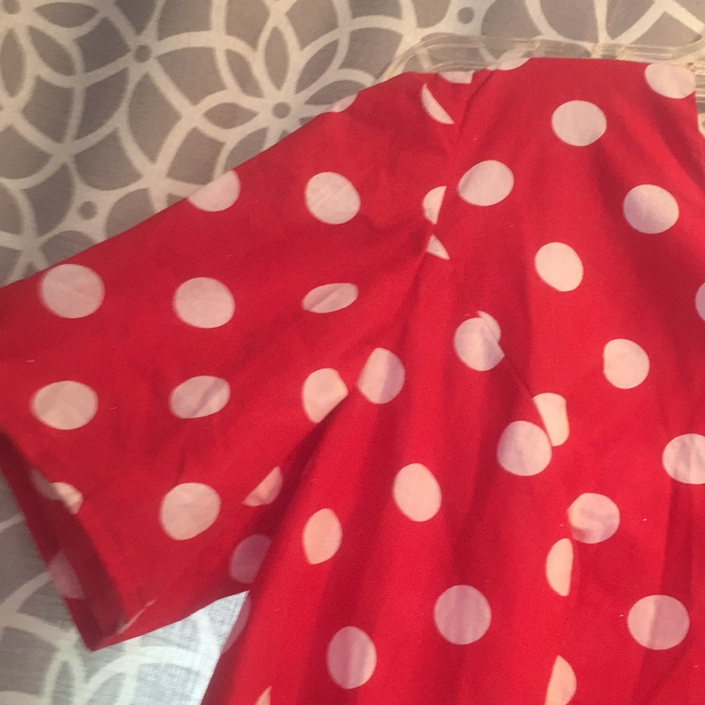 Red Polka Dot Women’s Dress - Classic Feminine Style - Picture 2 of 4